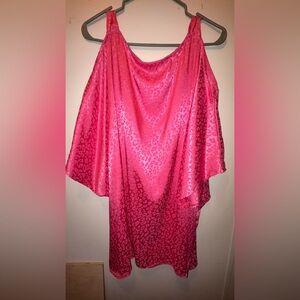 Pink Leopard Print Satin Fabric Shirt